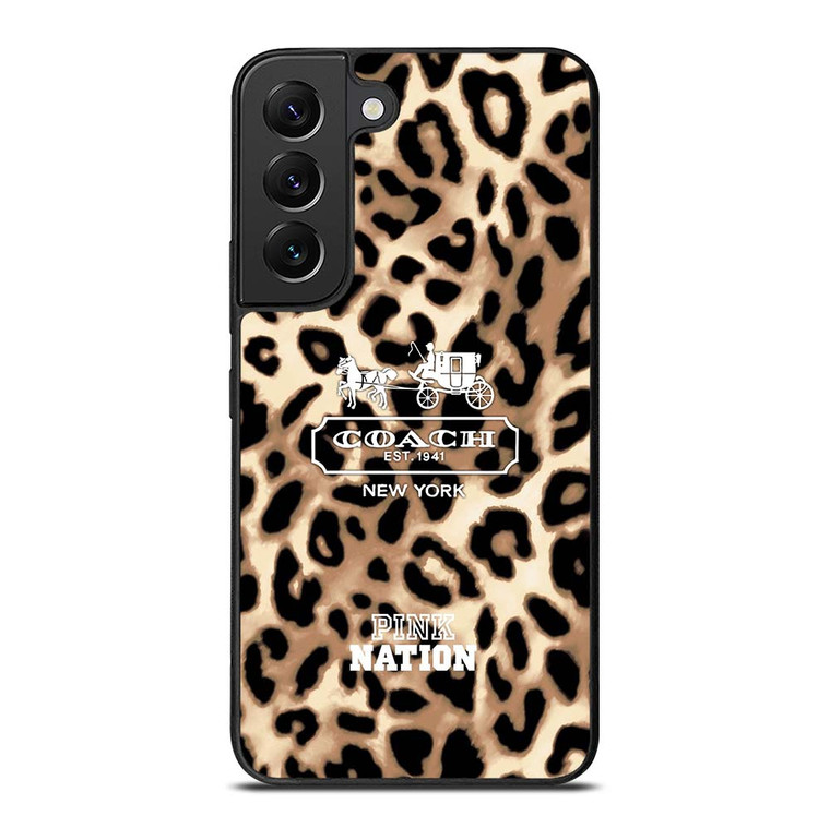 COACH NEW YORK PINK NATION LEPOARD Samsung Galaxy S22 Plus Case Cover