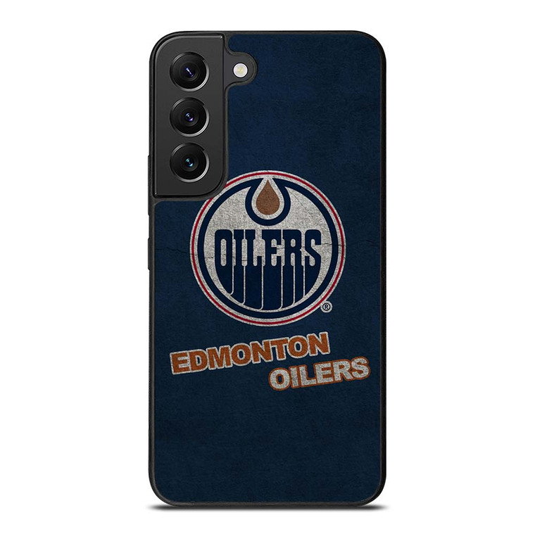 EDMONTON OILERS LOGO BLUE SUEDE Samsung Galaxy S22 Plus Case Cover