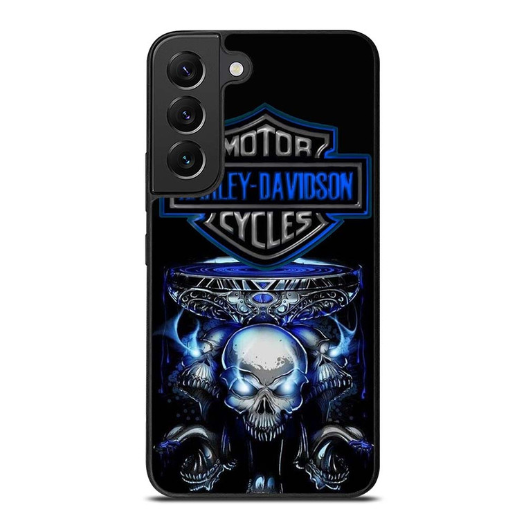 HARLEY DAVIDSON SKULL BLUE Samsung Galaxy S22 Plus Case Cover
