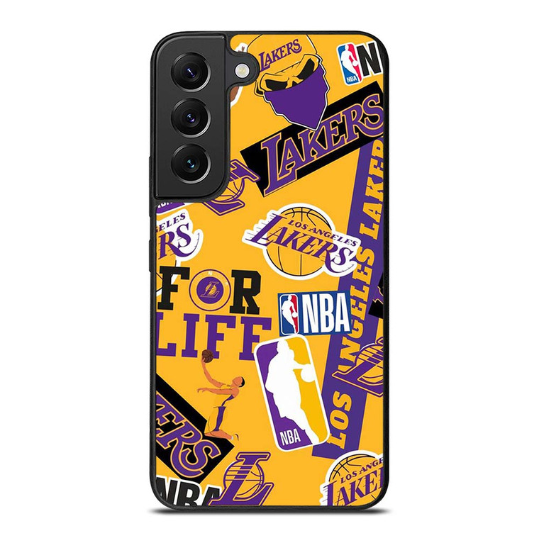 LA LOS ANGELES LAKERS STICKER BOMB Samsung Galaxy S22 Plus Case Cover LA LOS ANGELES LAKERS STICKER BOMB Samsung Galaxy S22 Plus Case Cover