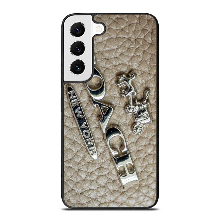 COACH NEW YORK LOGO ON LEATHER Samsung Galaxy S22 Case Cover