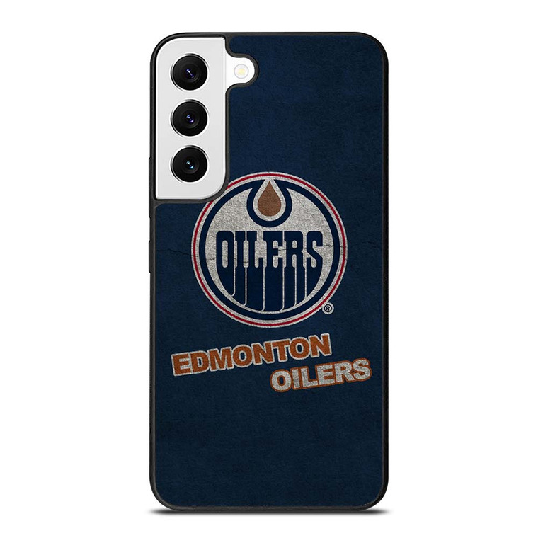 EDMONTON OILERS LOGO BLUE SUEDE Samsung Galaxy S22 Case Cover
