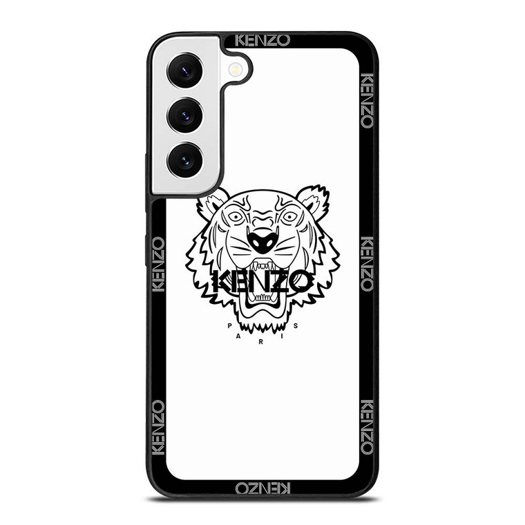 KENZO PARIS BORDERED LOGO WHITE Samsung Galaxy S22 Case Cover