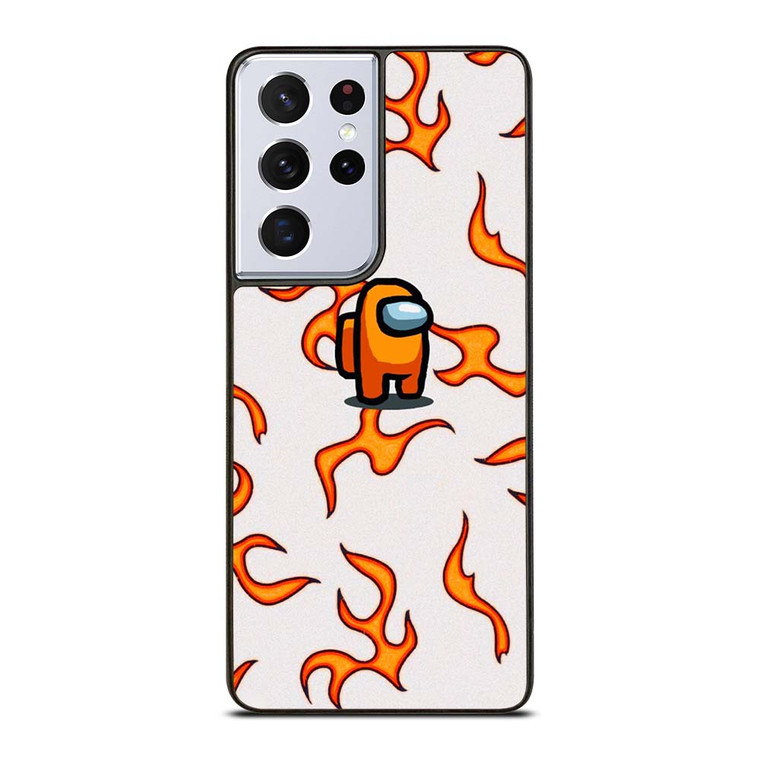 AMONG US ORANGE FLAMES Samsung Galaxy S21 Ultra Case Cover AMONG US ORANGE FLAMES Samsung Galaxy S21 Ultra Case Cover