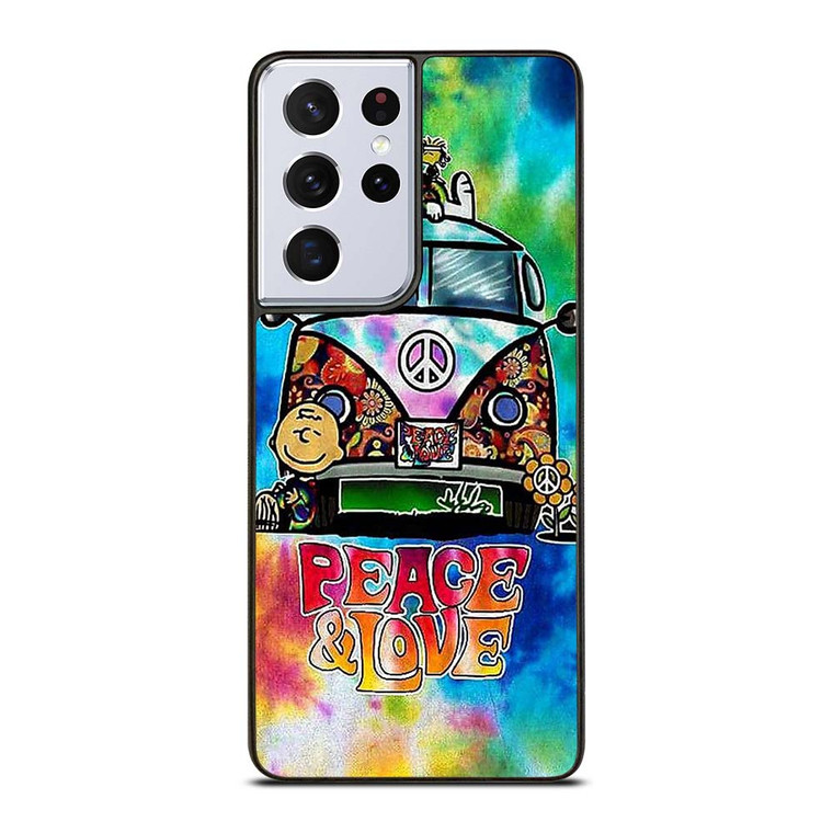 CHARLIE BROWN PEANUTS PEACE LOVE Samsung Galaxy S21 Ultra Case Cover