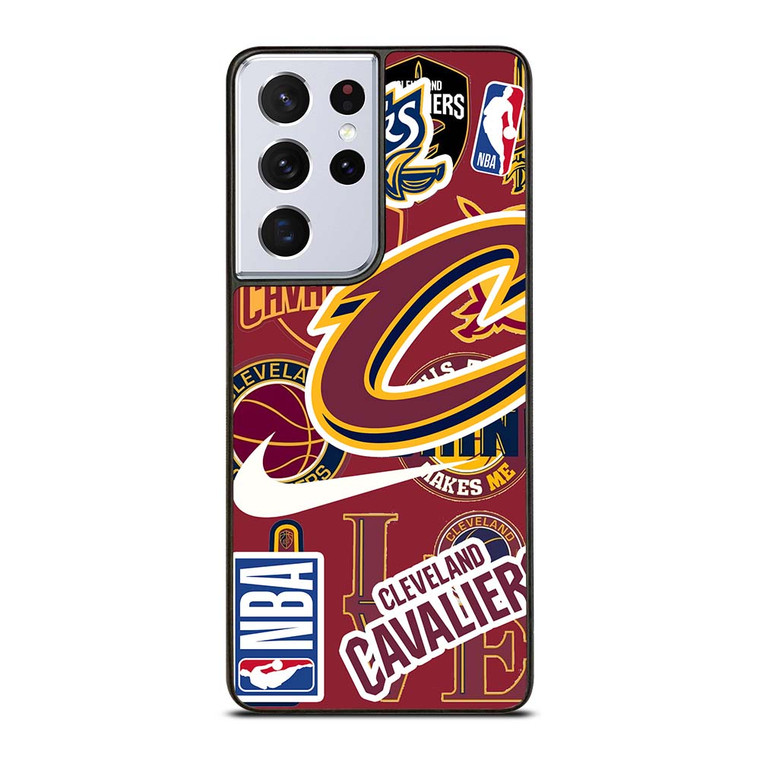 CLEVELAND CAVALIERS NBA STICKER BOMB Samsung Galaxy S21 Ultra Case Cover