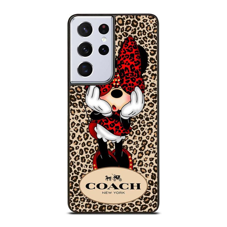 COACH MINNIE MOUSE LEOPARD Samsung Galaxy S21 Ultra Case Cover