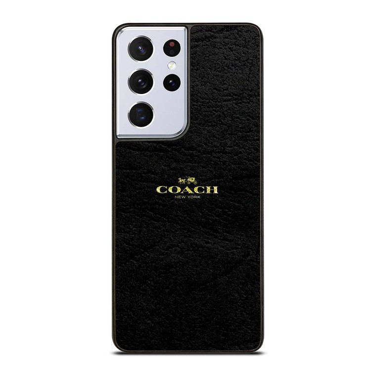 COACH NEW YORK BLACK LEATHER Samsung Galaxy S21 Ultra Case Cover COACH NEW YORK BLACK LEATHER Samsung Galaxy S21 Ultra Case Cover