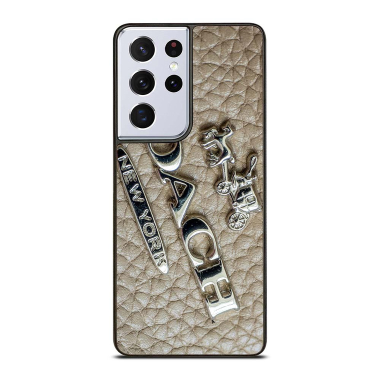 COACH NEW YORK LOGO ON LEATHER Samsung Galaxy S21 Ultra Case Cover