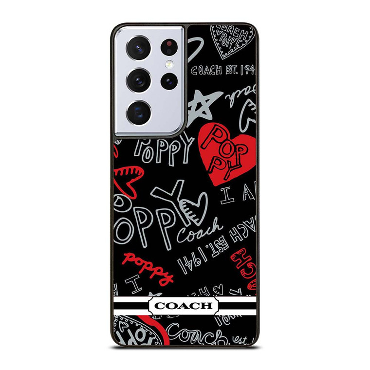 COACH NEW YORK POPPY BLACK Samsung Galaxy S21 Ultra Case Cover