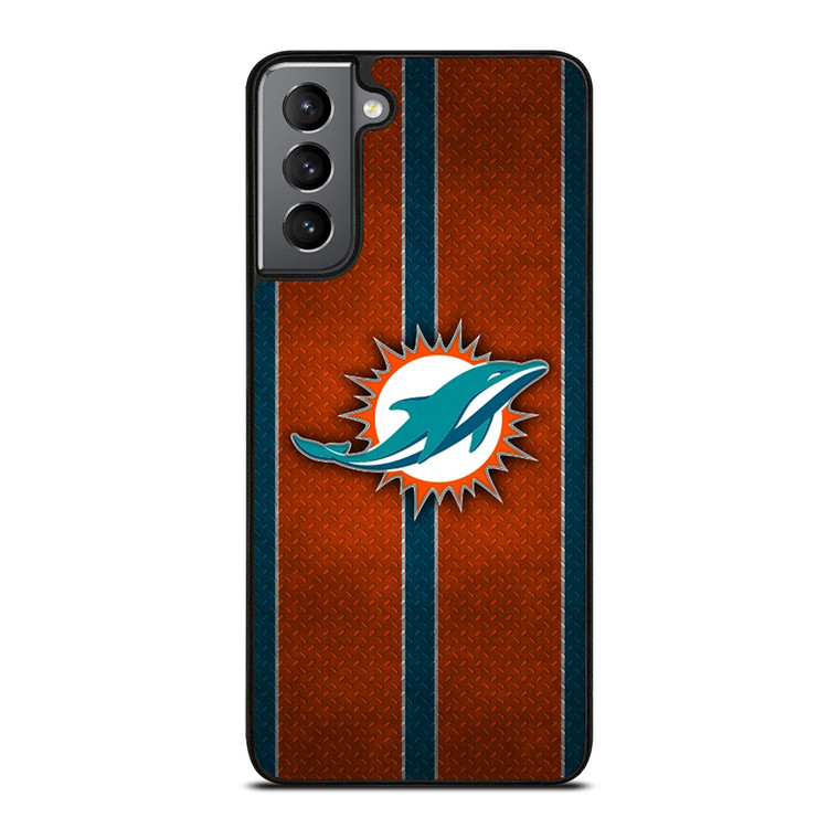 MIAMI DOPHINS NFL METAL STRIPE Samsung Galaxy S21 Plus Case Cover
