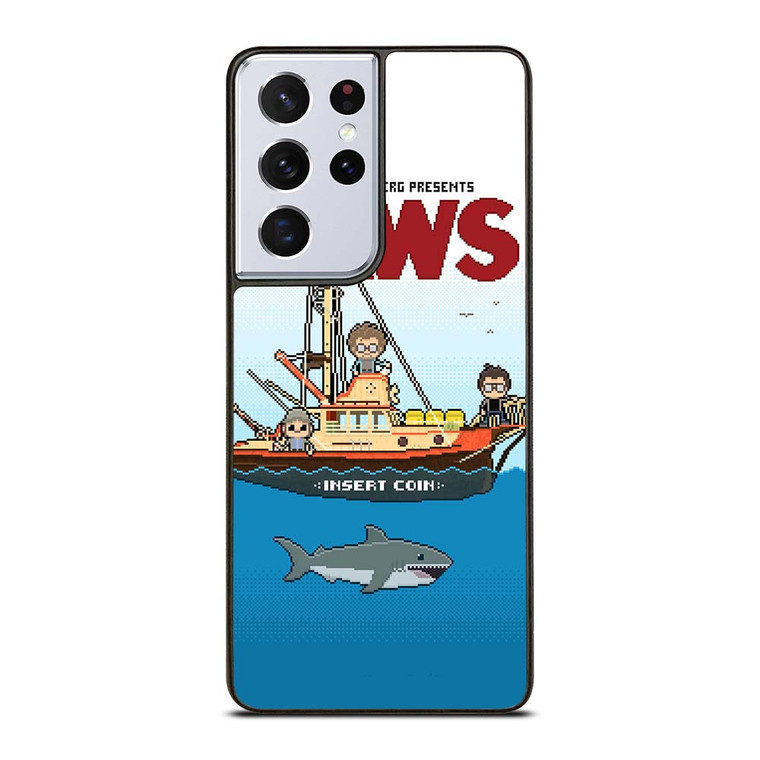 JAWS LOGO 8 BIT Samsung Galaxy S21 Ultra Case Cover