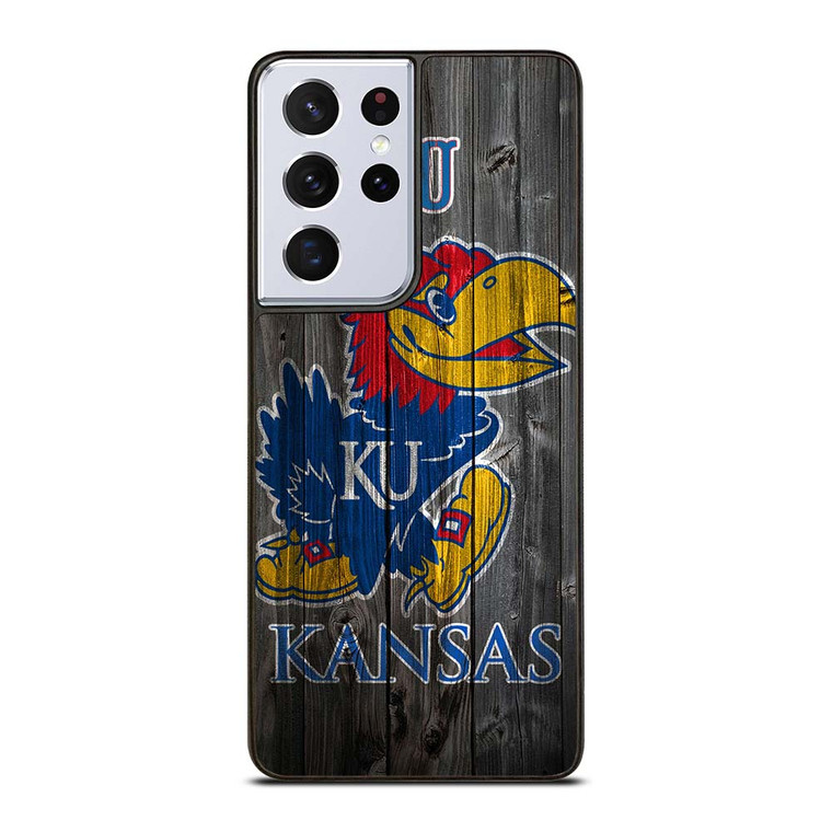 KANSAS JAYHAWKS WOODEN LOGO Samsung Galaxy S21 Ultra Case Cover
