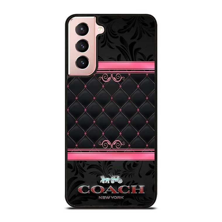 COACH NEW YORK PINK BLACK Samsung Galaxy S21 Case Cover