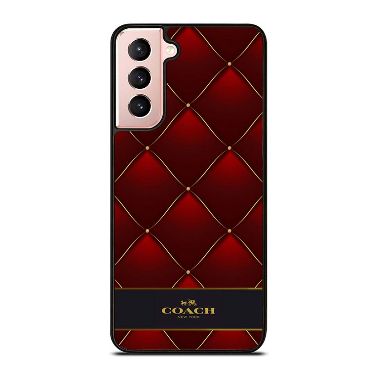 COACH NEW YORK RED GOLD Samsung Galaxy S21 Case Cover
