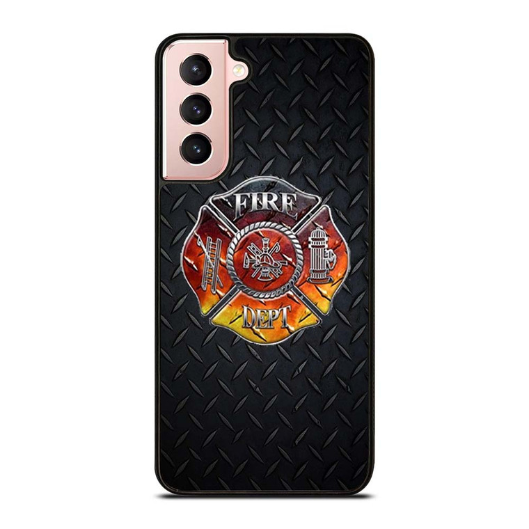 FIREFIGHTER FIREMAN METAL LOGO Samsung Galaxy S21 Case Cover
