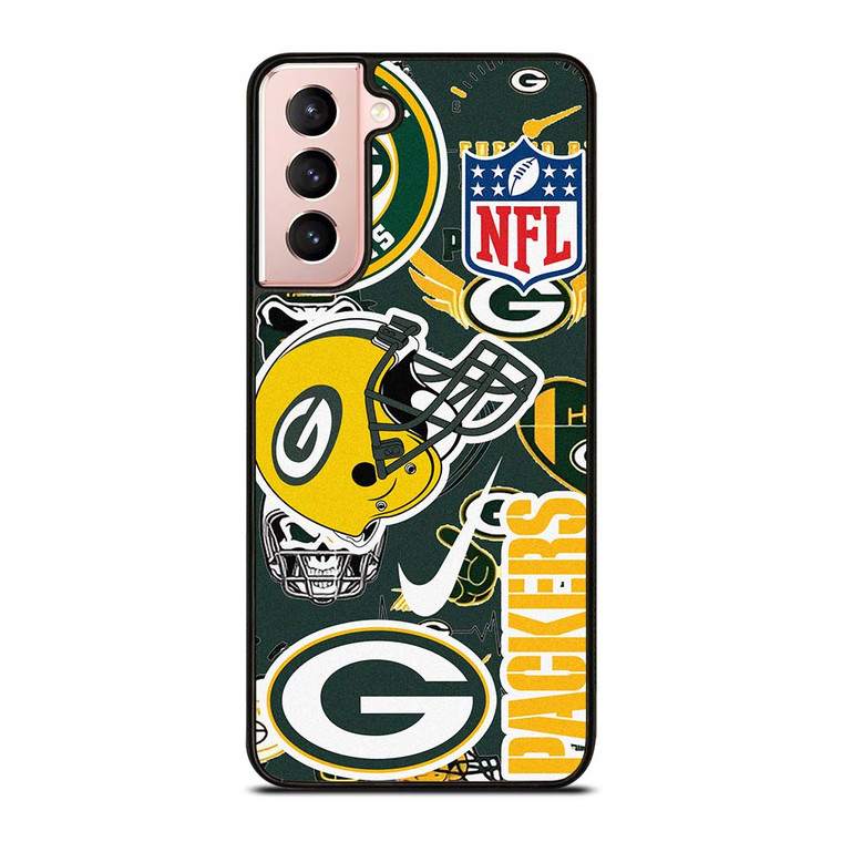 GREEN BAY PACKERS NFL STICKER BOMB Samsung Galaxy S21 Case Cover
