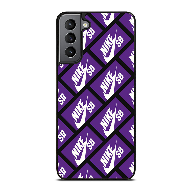 NIKE SB SKATEBOARD BOX PATTERN PURPLE Samsung Galaxy S21 Plus Case Cover