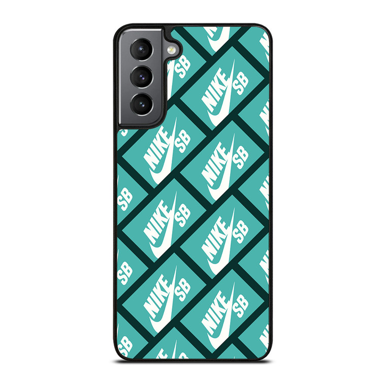 NIKE SB SKATEBOARD BOX PATTERN TURQUOISE Samsung Galaxy S21 Plus Case Cover