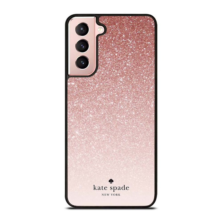 KATE SPADE NEW YORK ROSE WHITE GLITTER Samsung Galaxy S21 Case Cover