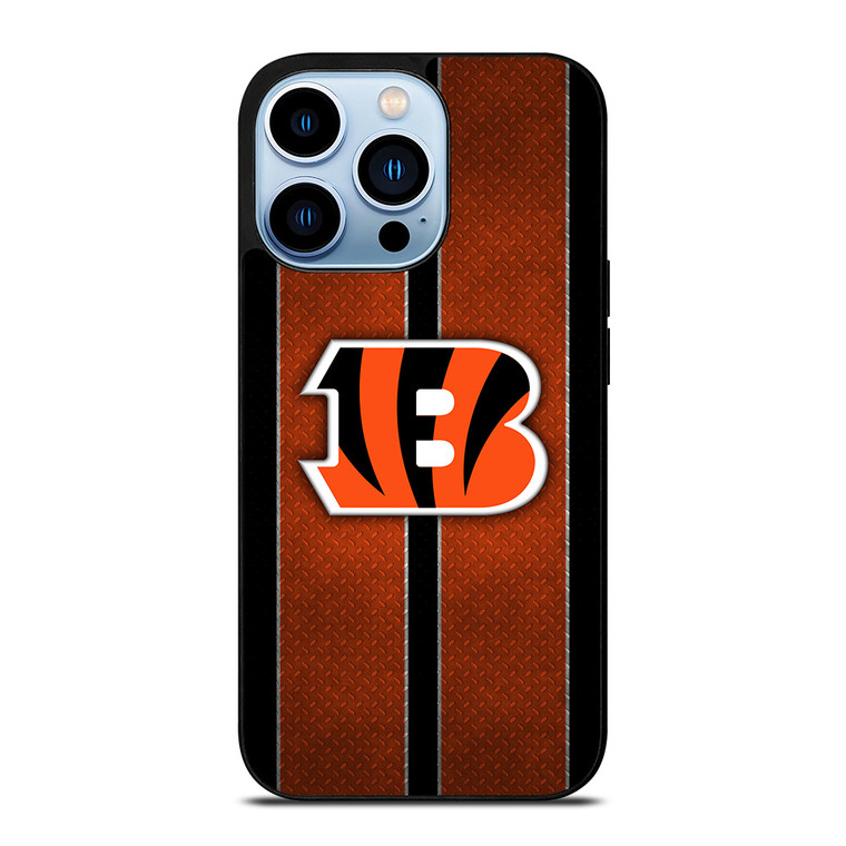 CINCINNATI BENGALS NFL METAL STRIPE iPhone 13 Pro Max Case Cover