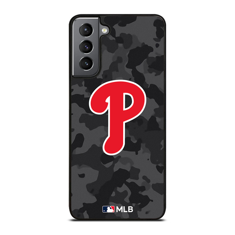 PHILADELPHIA PHILLIES BASEBALL BLACK CAMO Samsung Galaxy S21 Plus Case Cover