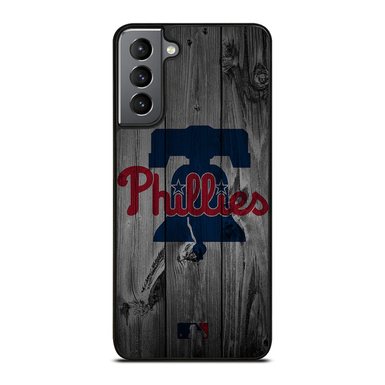 PHILADELPHIA PHILLIES BASEBALL MLB WOOD LOGO Samsung Galaxy S21 Plus Case Cover