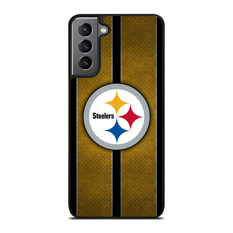 PITTSBURGH STEELERS NFL METAL STRIPE Samsung Galaxy S21 Plus Case Cover