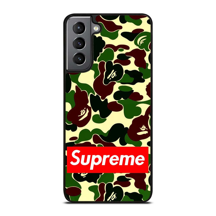 CAMO BAPE SUPREME Samsung Galaxy S21 Plus Case Cover