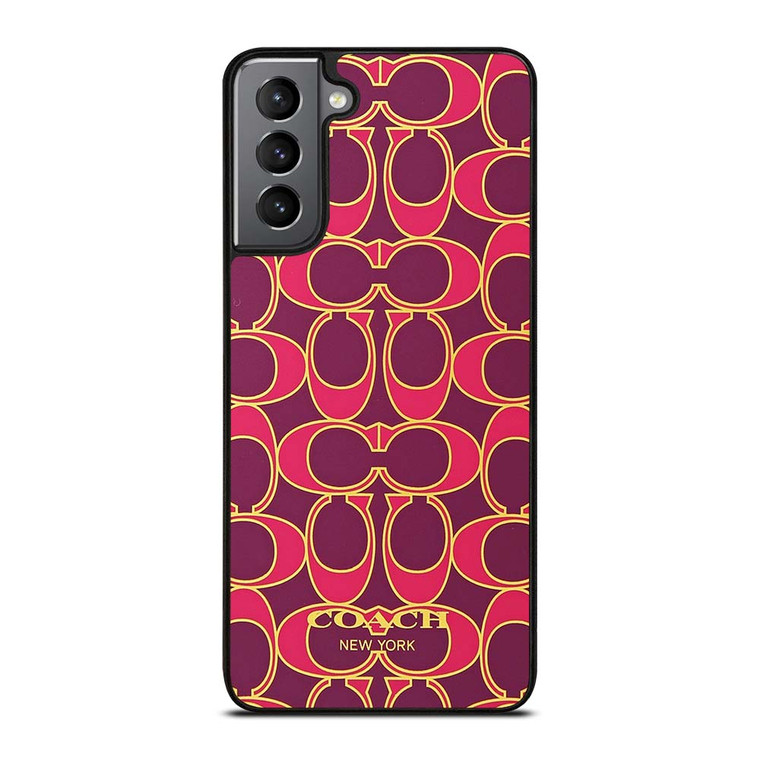 COACH NEW YORK PINK GOLD Samsung Galaxy S21 Plus Case Cover COACH NEW YORK PINK GOLD Samsung Galaxy S21 Plus Case Cover