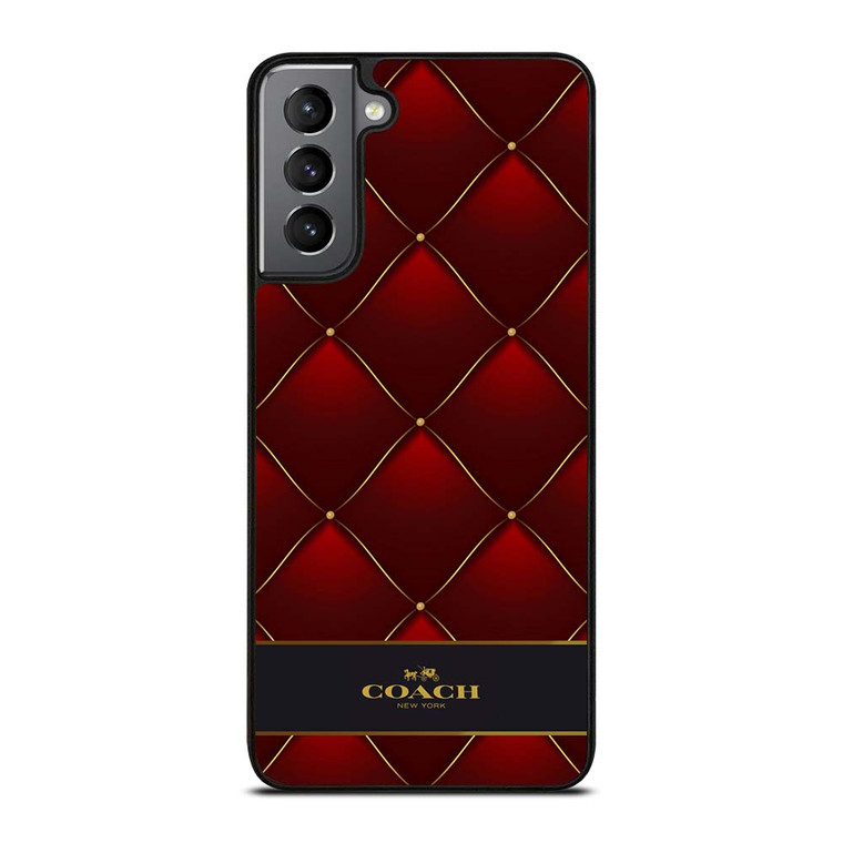 COACH NEW YORK RED GOLD Samsung Galaxy S21 Plus Case Cover