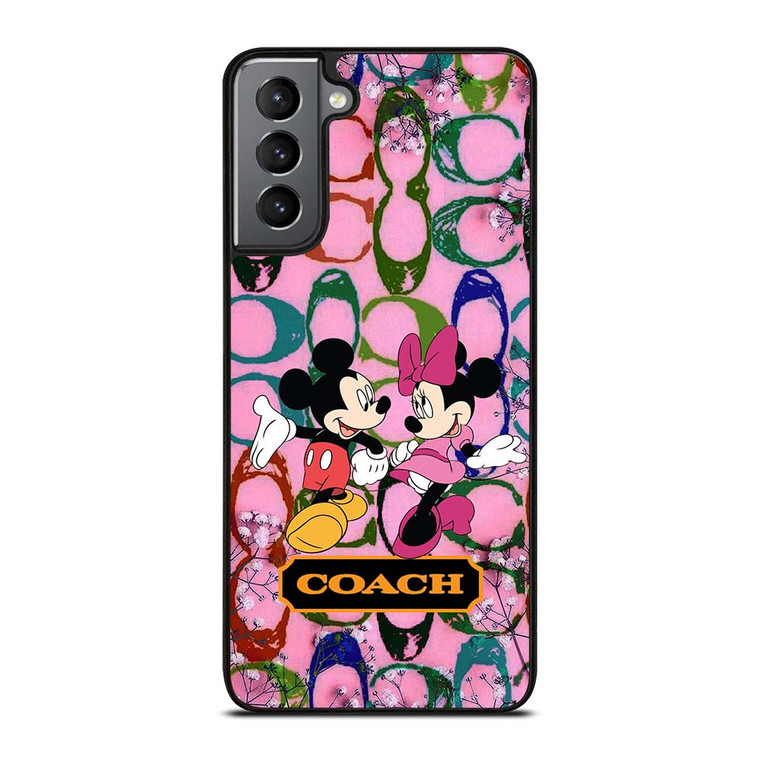 COACH PINK FLOWER MICKEY MINNIE Samsung Galaxy S21 Plus Case Cover