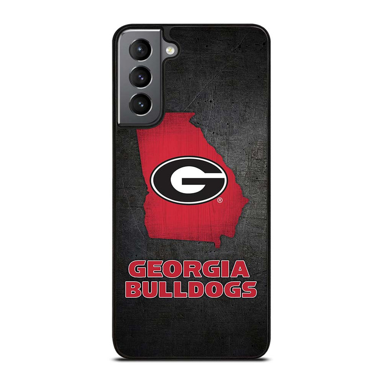 GEORGIA BULLDOGS SYMBOL METAL Samsung Galaxy S21 Plus Case Cover