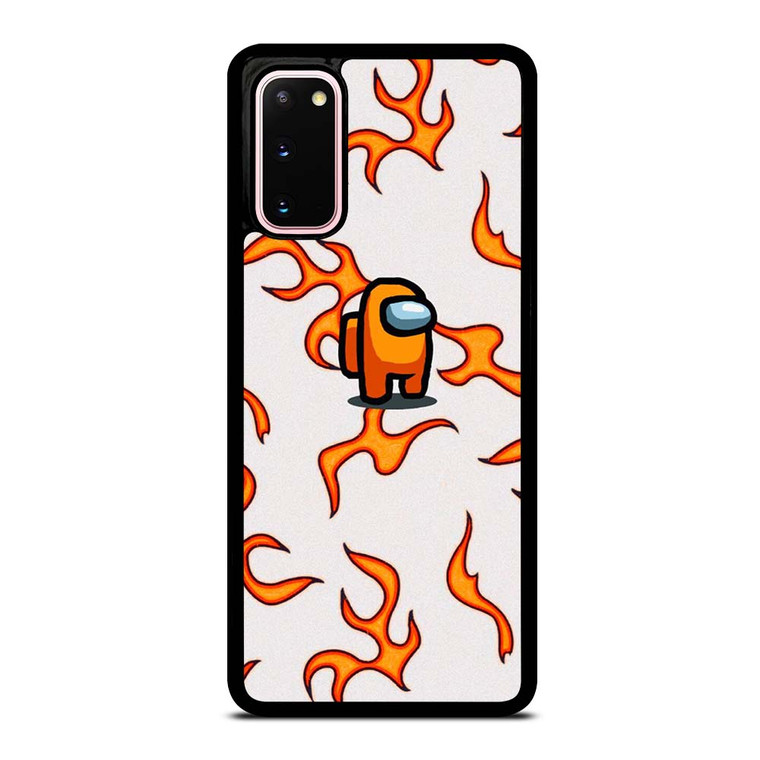 AMONG US ORANGE FLAMES Samsung Galaxy S20 Case Cover