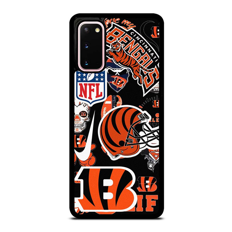 CINCINNATI BENGALS NFL STICKER BOMB Samsung Galaxy S20 Case Cover