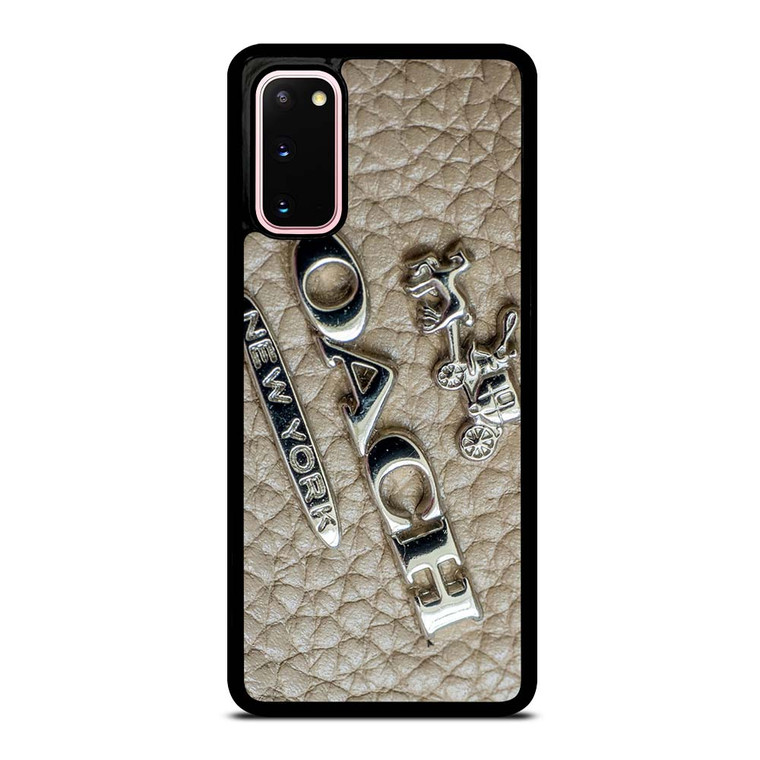 COACH NEW YORK LOGO ON LEATHER Samsung Galaxy S20 Case Cover