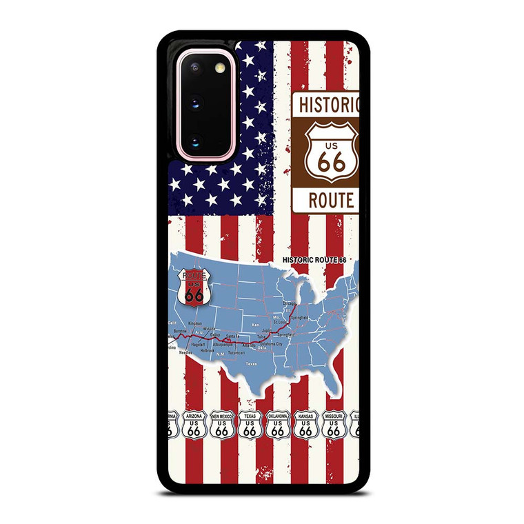 HISTORICAL ROUTE 66 USA FLAG Samsung Galaxy S20 Case Cover