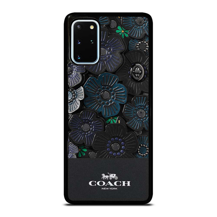 COACH NEW YORK BLACK TEA ROSE Samsung Galaxy S20 Plus Case Cover