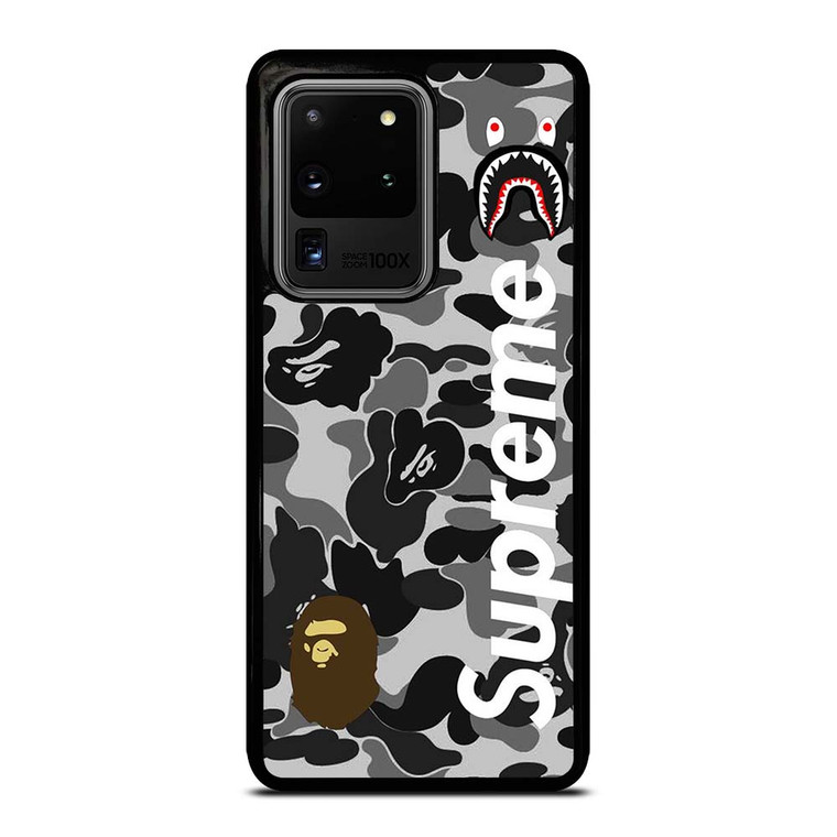 BAPE CAMO SHARK LOGO X SUPREME Samsung Galaxy S20 Ultra Case Cover BAPE CAMO SHARK LOGO X SUPREME Samsung Galaxy S20 Ultra Case Cover