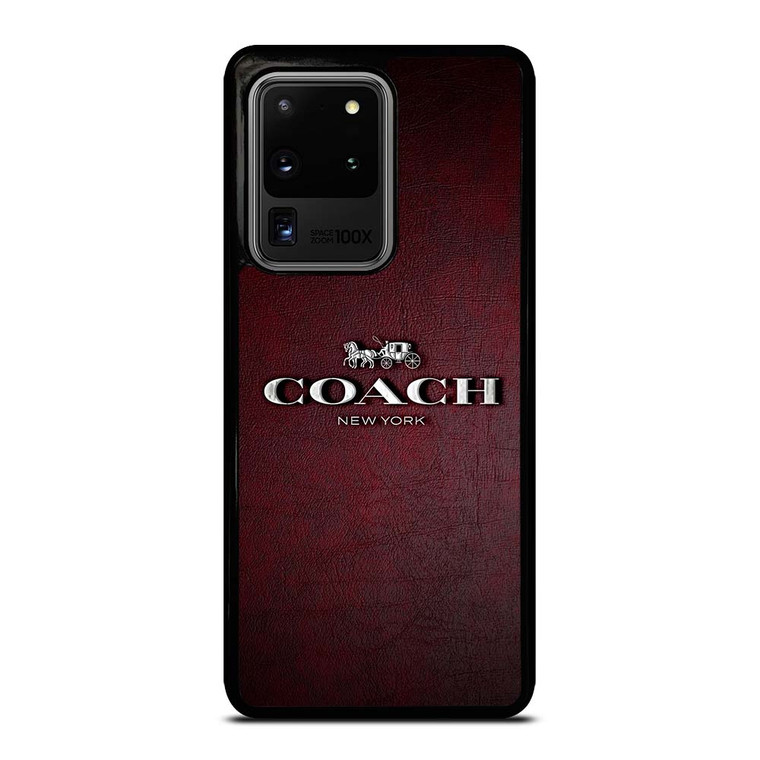 COACH NEW YORK LOGO LEATHER Samsung Galaxy S20 Ultra Case Cover