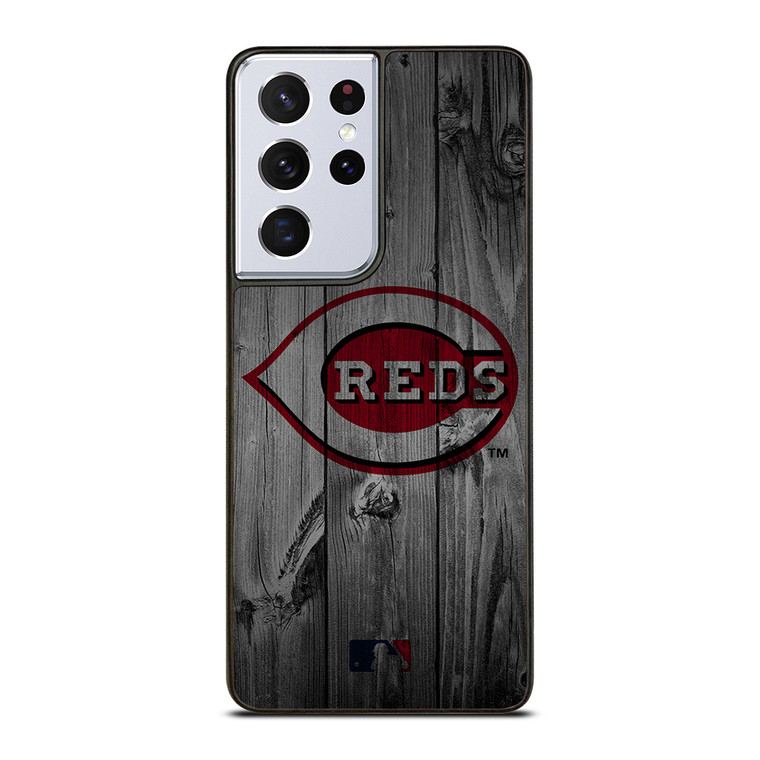 CINCINNATI REDS BASEBALL MLB WOOD LOGO Samsung Galaxy S21 Ultra Case Cover