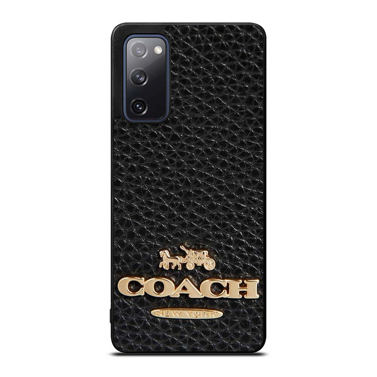 COACH NEW YORK BLACK LEATHER 2 Samsung Galaxy S20 FE Case Cover