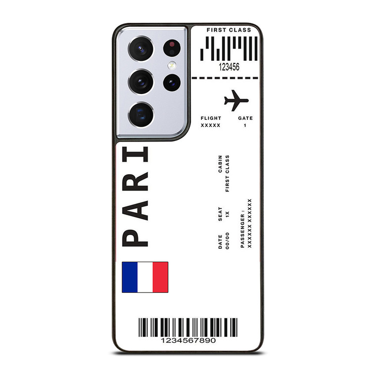 FLIGHT TICKETS FRANCE PARIS Samsung Galaxy S21 Ultra Case Cover