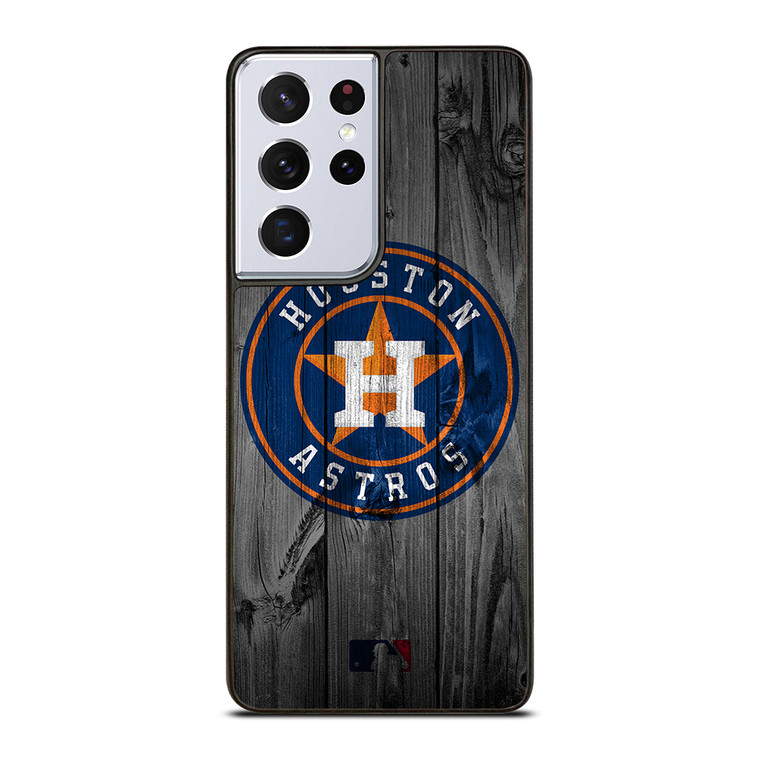 HOUSTON ASTROS BASEBALL MLB WOOD LOGO Samsung Galaxy S21 Ultra Case Cover