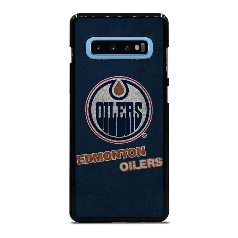 EDMONTON OILERS LOGO BLUE SUEDE Samsung Galaxy S10 Plus Case Cover