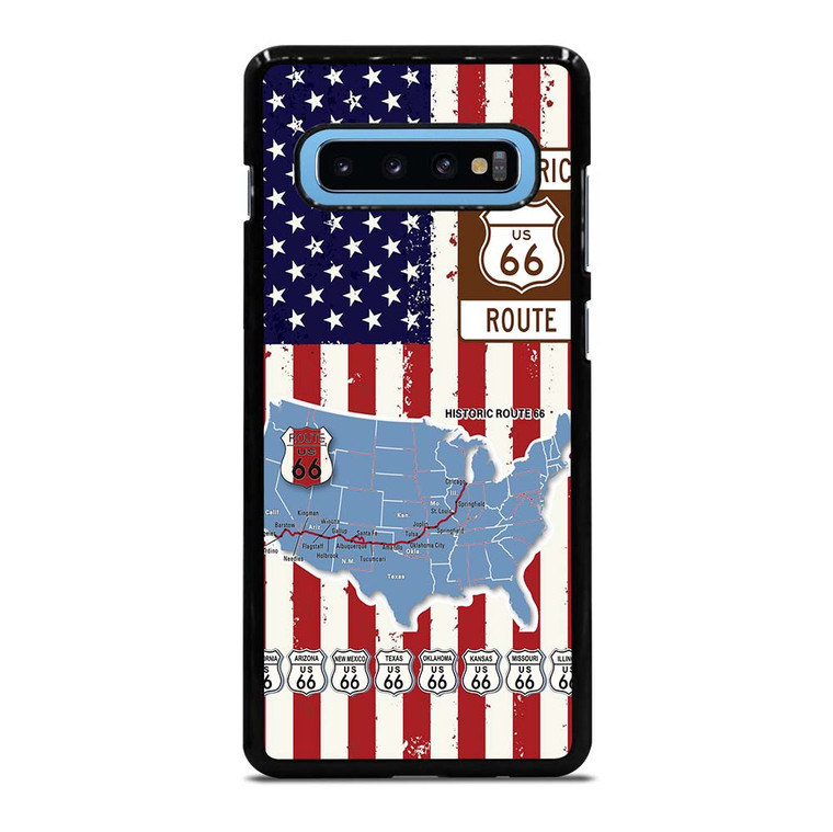 HISTORICAL ROUTE 66 USA FLAG Samsung Galaxy S10 Plus Case Cover