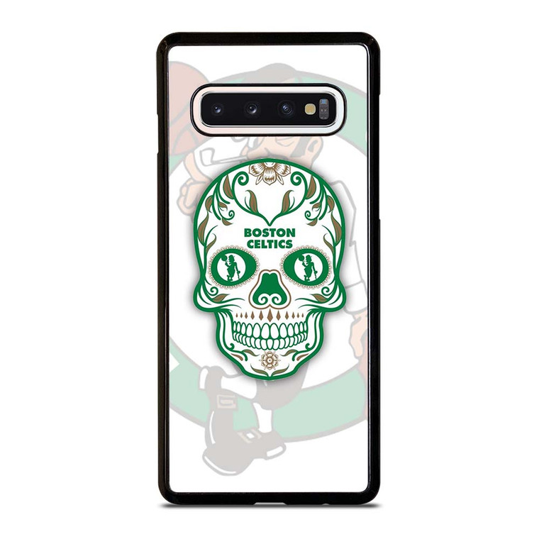BOSTON CELTICS BASKET SKULL Samsung Galaxy S10 Case Cover