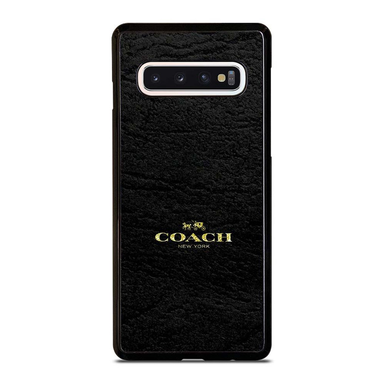 COACH LOGO TEXTURE BLACK Samsung Galaxy S10 Case Cover
