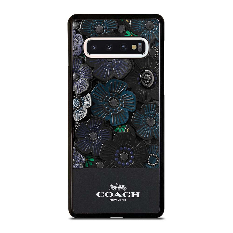 COACH NEW YORK BLACK TEA ROSE Samsung Galaxy S10 Case Cover