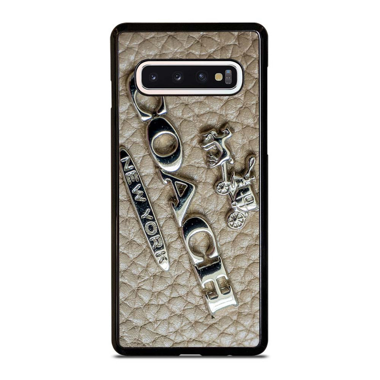 COACH NEW YORK LOGO ON LEATHER Samsung Galaxy S10 Case Cover